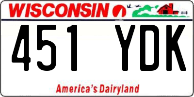WI license plate 451YDK