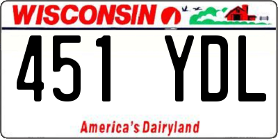 WI license plate 451YDL