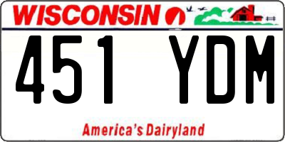 WI license plate 451YDM