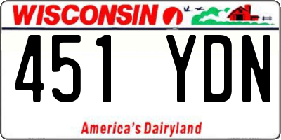 WI license plate 451YDN