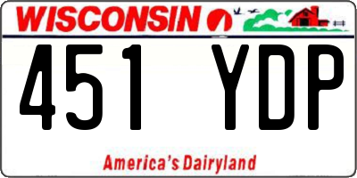 WI license plate 451YDP