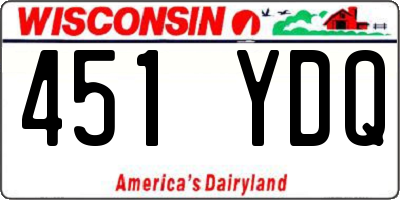 WI license plate 451YDQ