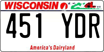 WI license plate 451YDR