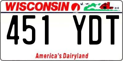 WI license plate 451YDT