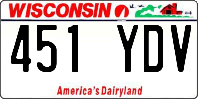 WI license plate 451YDV