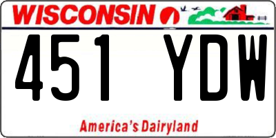 WI license plate 451YDW