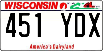 WI license plate 451YDX