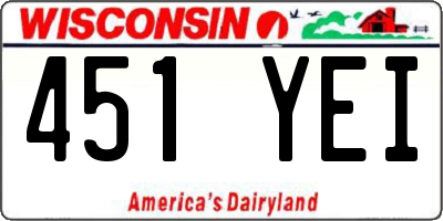 WI license plate 451YEI