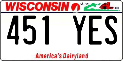 WI license plate 451YES