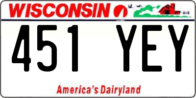 WI license plate 451YEY