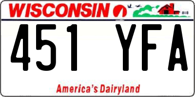 WI license plate 451YFA