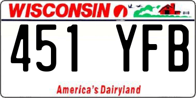 WI license plate 451YFB