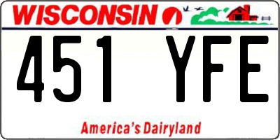 WI license plate 451YFE