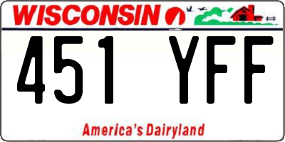 WI license plate 451YFF