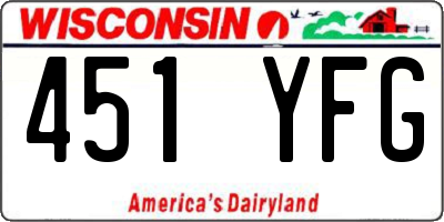 WI license plate 451YFG