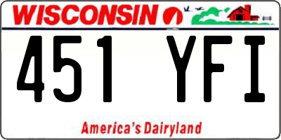 WI license plate 451YFI