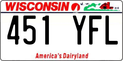 WI license plate 451YFL