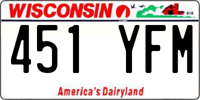 WI license plate 451YFM