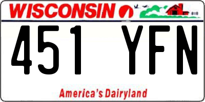 WI license plate 451YFN