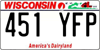 WI license plate 451YFP