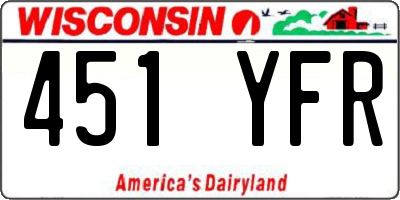 WI license plate 451YFR