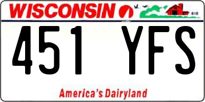 WI license plate 451YFS