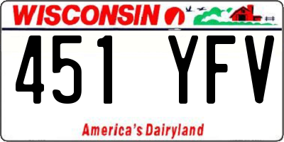 WI license plate 451YFV