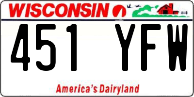 WI license plate 451YFW