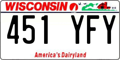 WI license plate 451YFY