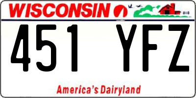 WI license plate 451YFZ