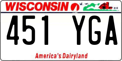 WI license plate 451YGA