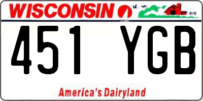 WI license plate 451YGB