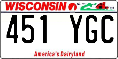 WI license plate 451YGC