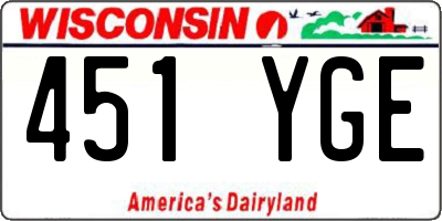 WI license plate 451YGE