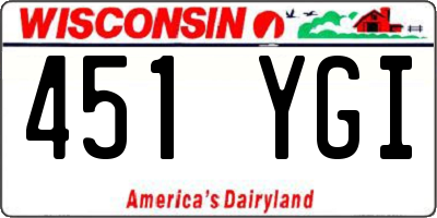 WI license plate 451YGI