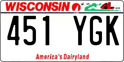 WI license plate 451YGK