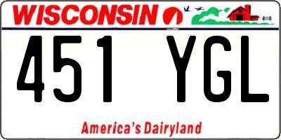 WI license plate 451YGL