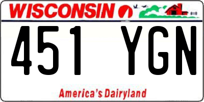 WI license plate 451YGN