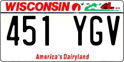 WI license plate 451YGV