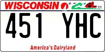 WI license plate 451YHC