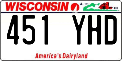 WI license plate 451YHD