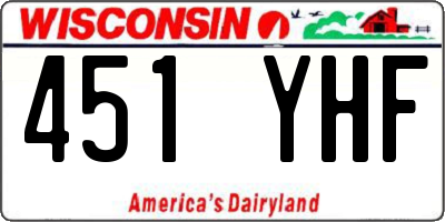 WI license plate 451YHF