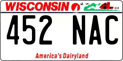 WI license plate 452NAC