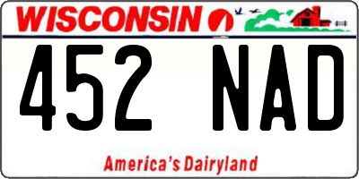 WI license plate 452NAD