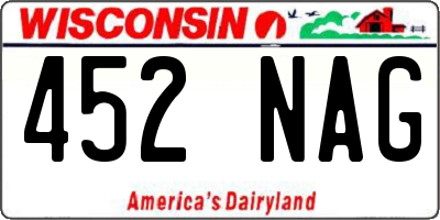 WI license plate 452NAG