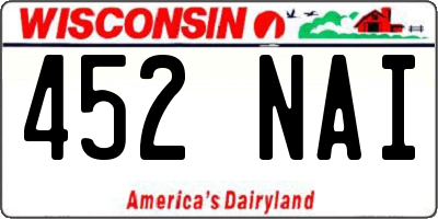 WI license plate 452NAI