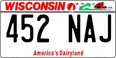 WI license plate 452NAJ