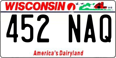 WI license plate 452NAQ