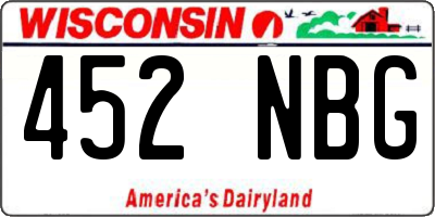 WI license plate 452NBG