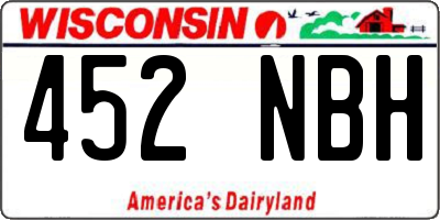 WI license plate 452NBH